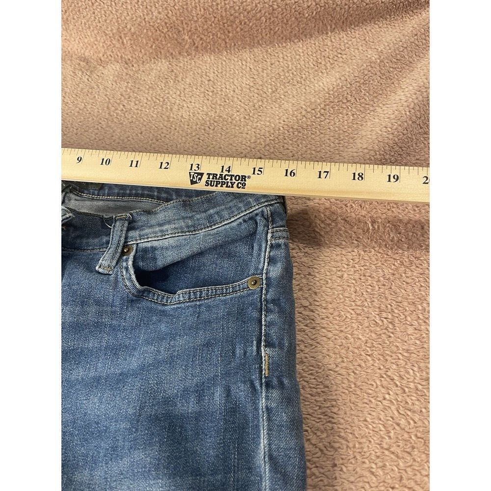 LRL Ralph Lauren Jeans Womens 12 Petite Blue Classic Straight Stretch Distressed - Picture 5 of 6